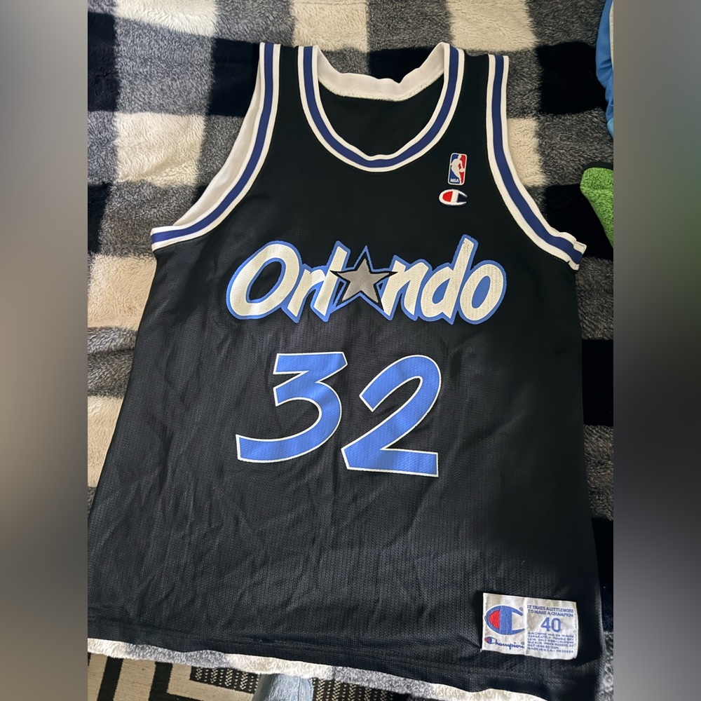 Vintage 90s NBA Shaquille O'Neal Orlando Magic Men's Champion Jersey Size 40